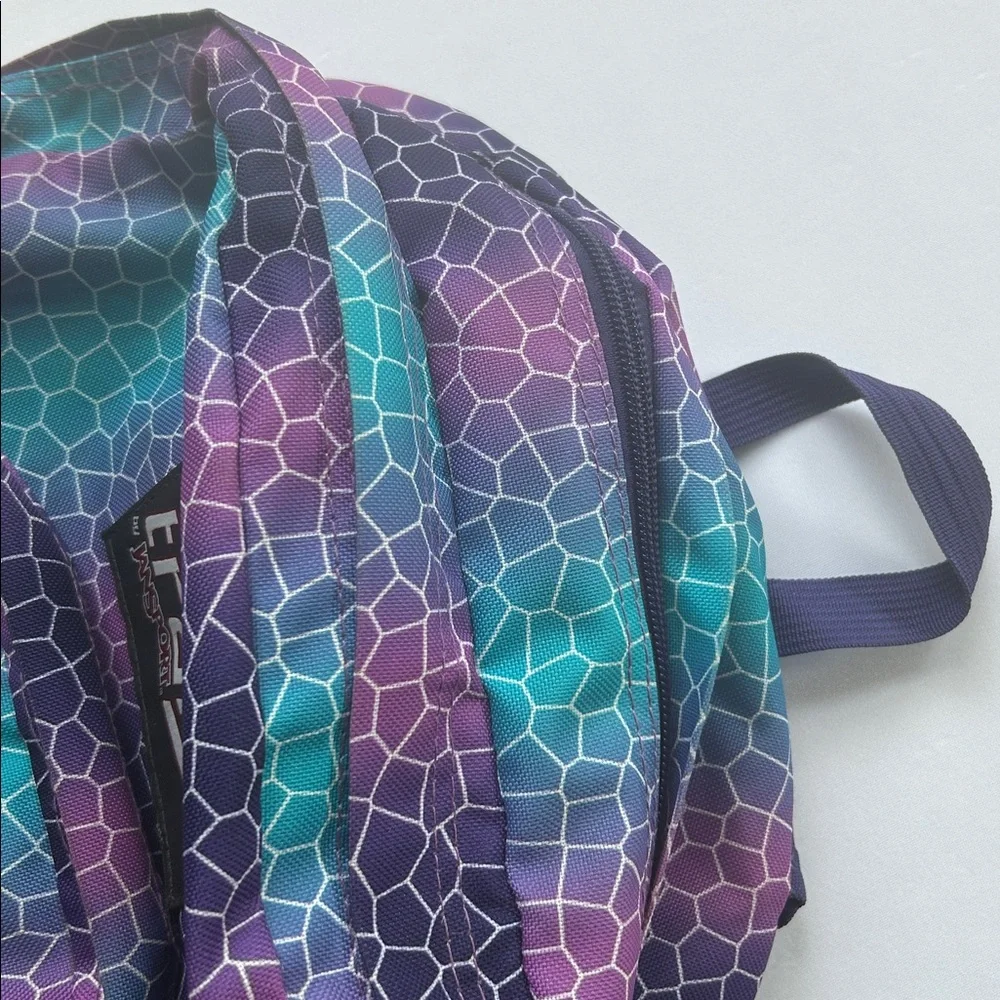 Jansport Trans Multicolor Backpack Scale/Tile Pattern Purple, Pink & Turquoise